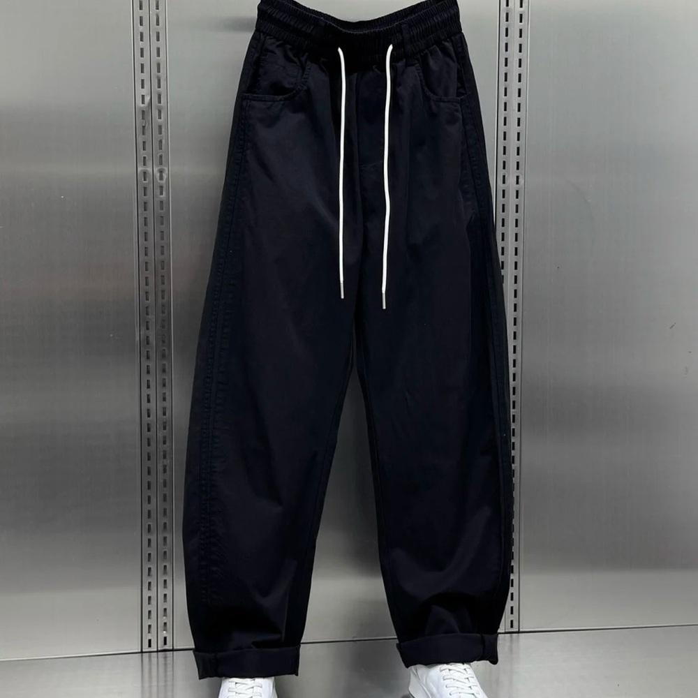 Men's Classic Black Joggers with Drawstring